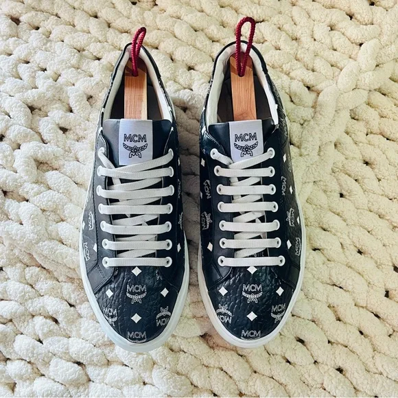 MCM Neo Terrain Visetos Monogram Leather Low Sneakers is  display picture 2